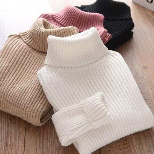 IENENS Girls Sweater Pullovers Winter Boys Warm Sweaters Tops 2-9 Years Baby Bottoming Shirt Kids Clothes