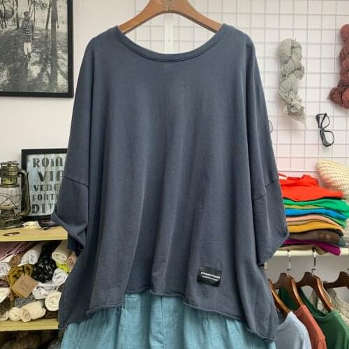 Cotton Women T shirt Loose Short Sleeves 2021 Summer O Neck Solid Color Big Size Pullover Casual Women Blouse