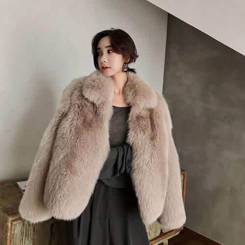 Real Fox Coat Women Clothes Full Pelt Fur Coats Warm Long Sleeve Outerwear Autumn Winter Jacket Abrigo Mujer ZL556
