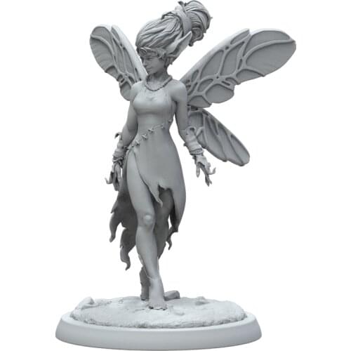 1/24 75mm 1/18 100mm Resin Model Fairy Butterfly Girl Figure Unpainted Sculpture