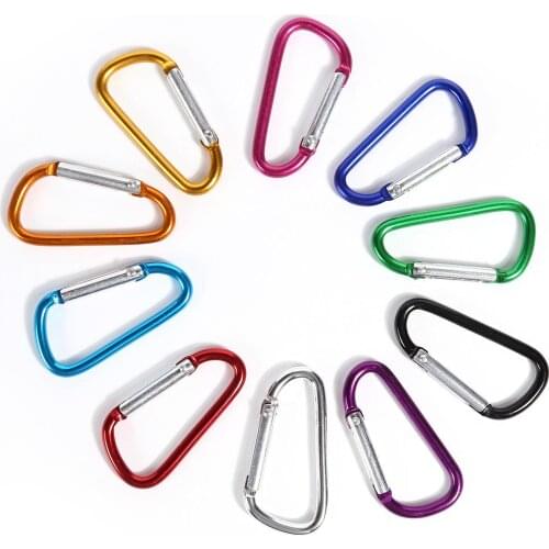 10pcs Carabiner Keychain Clip Outdoor Climbing Keyring Hook Buckle Aluminum Alloy Carabiner Spring Snap Clip Hooks Key (Random)
