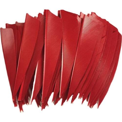 50pcs High Quality 3"inch Feath Shield Cut Vanes Turkey Feather Colour Red Arrow Real Feather Arrow Feathers Vanes Bow Arrow