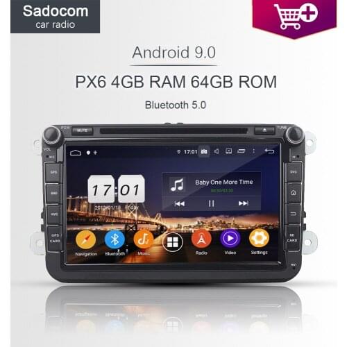 720P PX6 8" DSP 2 din Android 10.0 4GB RAM 8 Core 64GB ROM Car DVD Player GPS Glonass RDS Radio car radio for VW Seat Skoda