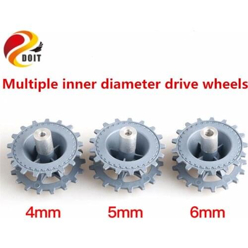 SZDOIT 2pcs New Plastic Shock Absorbing Drive Wheel Inner Diameter 4/5/6mm Motor Drive Wheel with Coupling for RC Robot Part DIY