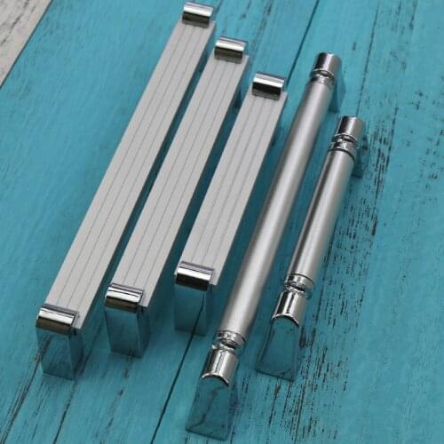 One Piece 96mm 128mm 160mm Space Aluminum Handles Kitchen Door Cabinet Handle Pull Knobs Furniture Hardware