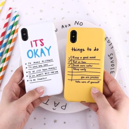 Funny Words it is ok Phone Case For iPhone 12 11 Pro XS MAX 7 XR X 8 6 Plus Soft Cover Fundas