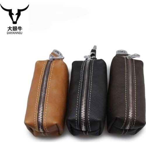 Men Genuine Leather Key Case Wallet Women Multifunctional Waterproof Key Holder Organizer Lady High Quality Key Bag