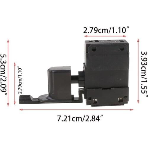 Black Hand Drill Speed Regulating Forward and Reverse Switch FA2-4/1BEK SPST Lock on Power Tool Trigger Button Switch