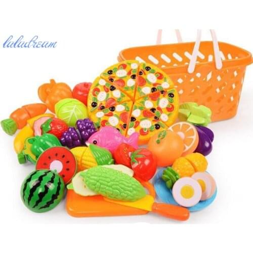 Children Play House Toy Cut Fruit Plastic Vegetables Kitchen Toy Baby Classic Kids Toys Pretend Educational Toys