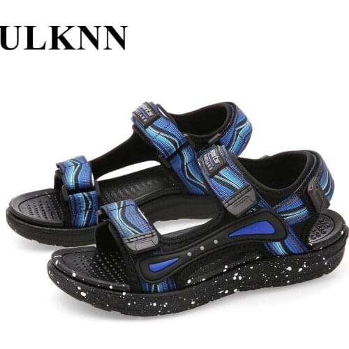 ULKNN Childrens Sandals Boys Balck Beach Shoes Wholesale Kids Camouflage Tide Boys' Shoes In Summer 2021 Bbay Shoe Student