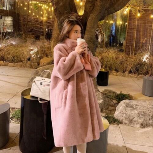 Elegant Winter Fur Coat Women Fashion Plush Faux Mink Fur Coats Loose Fur Jacket High Quality Overcoat Thick Warm Winter Jackets