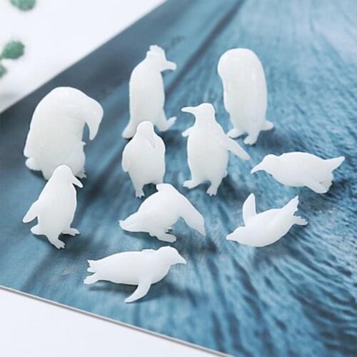 1/5Pcs Mini Penguin Shape Resin Model Land And Air UV Mold Making Resin Moulds For Jewelry Fillings DIY Casting Crafts