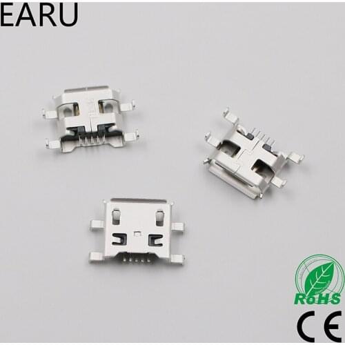 10pcs Micro USB 5pin B type 0.8mm Female Connector For Mobile Phone Mini USB Jack Connector 5pin Charging Socket Four feet plug