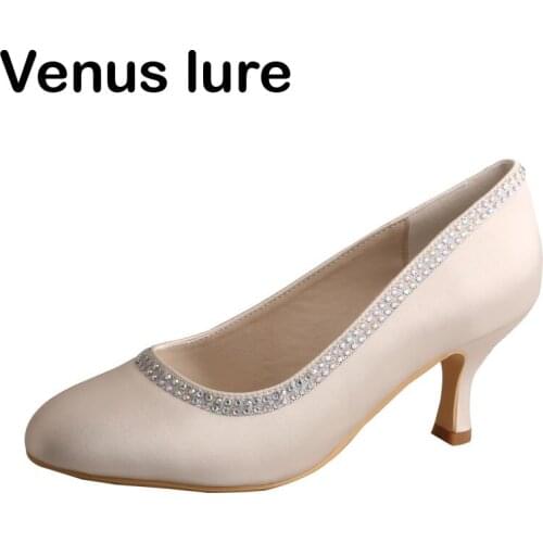 23 Colors China Wedding Shoes off White Heels Round Toe 6.5CM