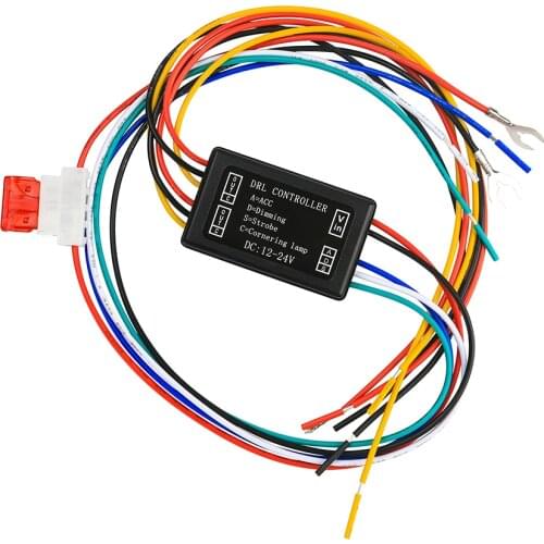 DRL Controller Auto Car LED Daytime Running Lights Controller Relay Harness Dimmer On/Off 12-24V Turn Signal Lights Controller