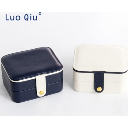 Creative small jewelry box multi-layer portable travel jewelry box earring box for leather earrings