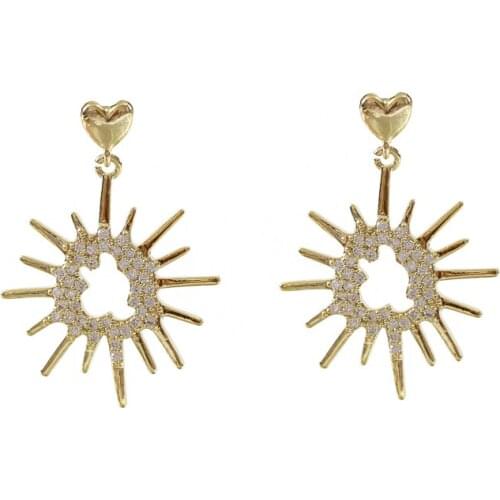 LANFLORA new fashion stars zircon women stud earrings for birthday gift copper alloy cheap factory shop earrings wholesale price