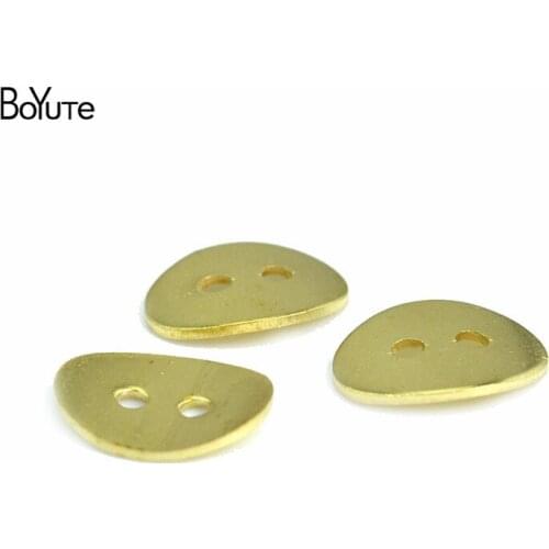 BoYuTe (100 Pieces/Lot) 14*10.8MM Raw Brass Connector Charms Diy Hand Made Jewelry Accessories