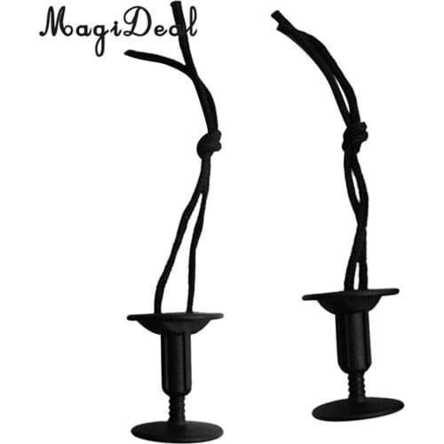 MagiDeal Hot Sale 2Pcs Black Bodyboard Surfboard Leash Plug With Cord 50mm for Outdoor Kayak Canoe Surfing Fishing Water Sports