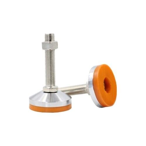 M12/M16/M18/M20 Thread Adjustable Foot Cup 60MM Diameter Chrome Plated 80/100/120/150mm Thread Length Articulated Leveling Foot
