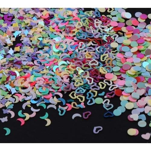 About 15 g Mixed Heart-shaped Small Flowers Sequins Colored Nails Decorative Artwork Makeup Embellishment