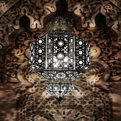 Moroccan Hanging Light Retro bedro Restaurant hotel bed PENDANT LAMP breakfast bar clubhouse hollow carved chandelier