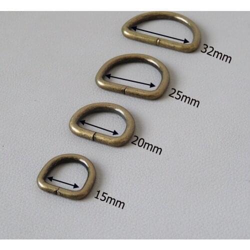 15mm 20mm 25mm 32mm Metal D Ring Buckle Hardware Strap Belt Loop For Bag Backpack Dog Collar Paracord Clasp DIY Accessories