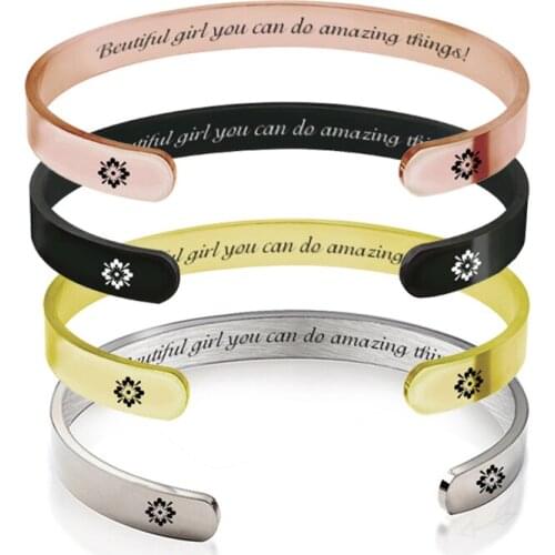 New 4 Color Bracelets for Women Simple Fashion Lettering Bracelet Adjustable Opening Festival Send Best Friend Jewelry Gift