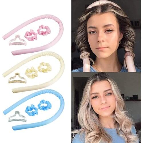 Heatless Curling Rod Headband Lazy Sleep Curling Stick Heatless Hair Curling Ribbon Hair Bands Hair Rollers Hair Styling Tools