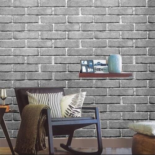 Beibehang Chinese non-woven fabric gray brick wallpaper wallpaper living room dining room clothing store hair salon wallpaper