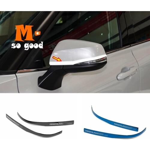 Stainless Black/Blue/Sliver Trim for Toyota Highlander Kluger 2021 2022 accessories Car Side Door Rearview Mirror Decor Cover