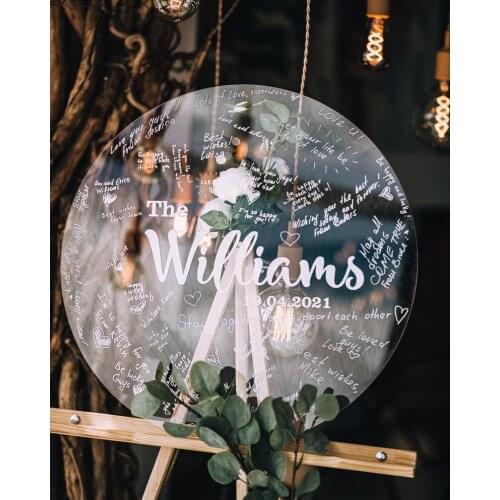 Personalized Guestbook Heart, Circle, Rectangle Guest Book Sign Acrylic Sign Custom Acrylic Guestbook By Bigday