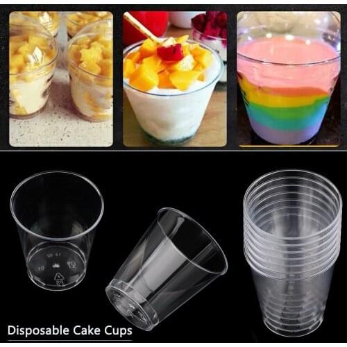 50/90ml Round Shaped Muffin Cupcake Muffin Cup Plastic Cake Mold Baking Molds Kitchen Cooking Maker DIY Cake Glass Drinks Cup