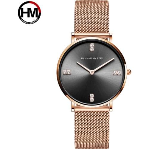 Rose Gold Stainless Steel Style Mesh Band Japan Quartz Movement Women Rhinestones Diamonds 36mm Designer Top Brand Luxury Watch