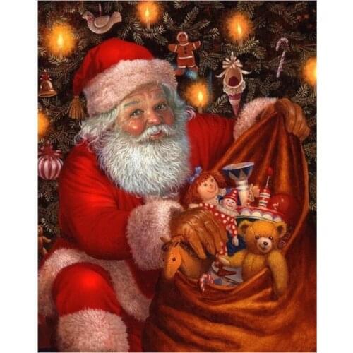 Santa claus diamond painting christmas gifts rhinestone embroidery picture diamond dotz kids toys mosaic art wall sticker decor