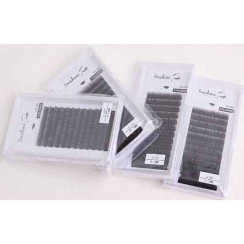 Seashine Single Length 9mm-16mm Individual Eyelash Extension 0.05 Thickness Premium Real Mink Eyelashes CC Volume Lashes