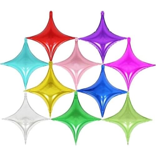 10pcs 10 Inch Four-pointed Star Aluminum Foil Balloon Wedding Birthday Party Decorations Kids Supplies Balloons Baby Shower Girl