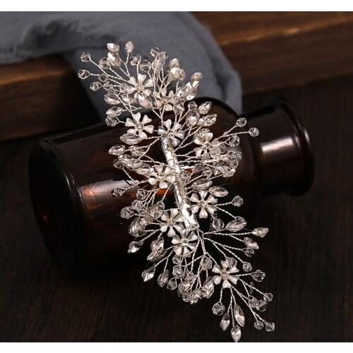 Bridal headwear Crystal hairpin Alloy rhinestones Braided hair accessories Bridal crown beads Hair accessories