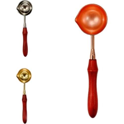 Vintage Wax Spoon Sealing Wax Seal Stamp Beads for Envelope Wedding Sealing Wax Stamp Wooden Handle Spoon Craft
