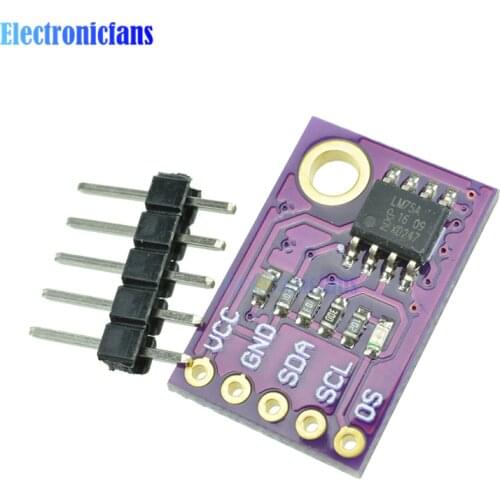 LM75A Temperature Sensor High-speed I2C IIC Interface Development Board Module Programmable Temperature Threshold 2.8V-5.5V