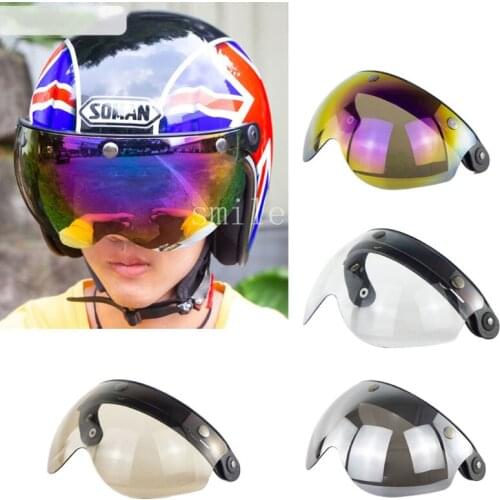 W Glasses 3 Snap 3/4 Open Face Helmet Shield with FLIP UP Hinge for TORC T50 Vintage Motorcycle Helmets