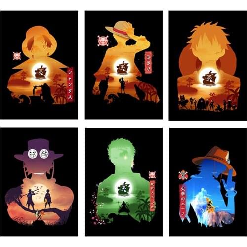 Japanese Anime One Piece Poster Luffy Diamond Painting 5d Embroidery Rhinestones Home Decor Gift Cross Stitch Kits WG2605