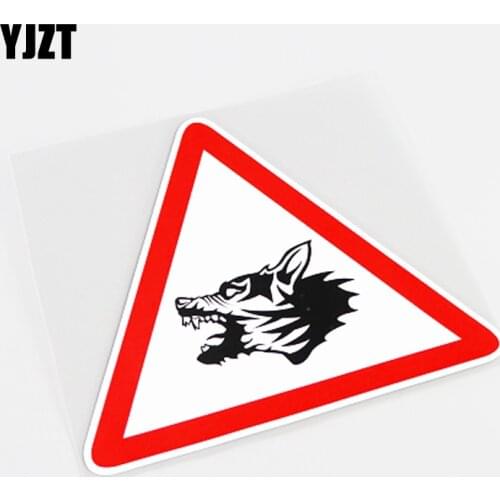 YJZT 13CM*11.2CM Personality Warning Mark Animal Hunting Dog Car Sticker Decal PVC 13-0851