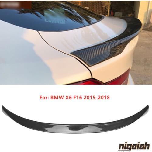 F16 Carbon Fiber Rear Spoiler For BMW X6 F16 xDrive 2015 2016 2017 2018 Rear Trunk Boot Lip Wing Spoiler Car Parts MP Style