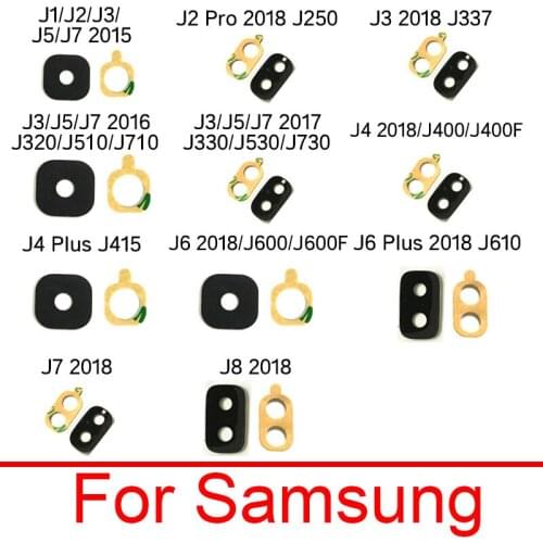 Rear Back Camera Lens For Samsung Galaxy J1 J2 J3 J4 J5 J6 J7 J8 Pro Plus 2015 2016 2017 2018 Glass Protection Lens with Sticker
