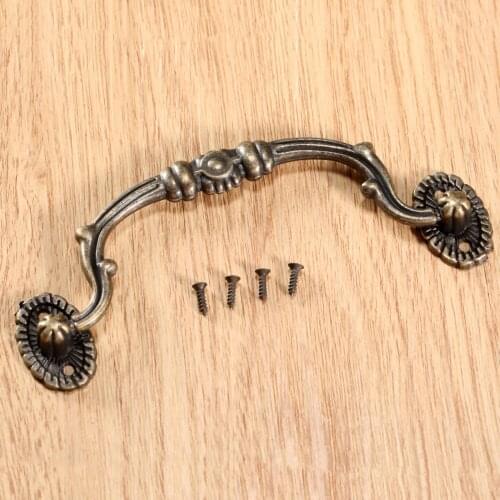 1Pc Antique Bronze Furniture Drawer Bookcase Jewelry Wooden Box Cabinet Pulls Handle Kitchen Cupboard Knobs and Handles 12.3*5cm