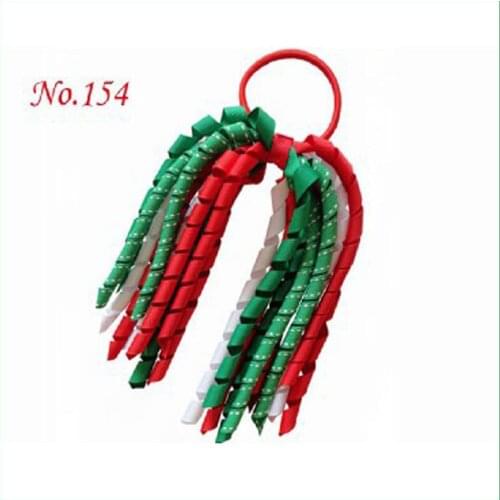 100 pcs korker hair bow characterribbon hair clips ponytail holdersstreamer mix color Girl hair bows corker hair clips