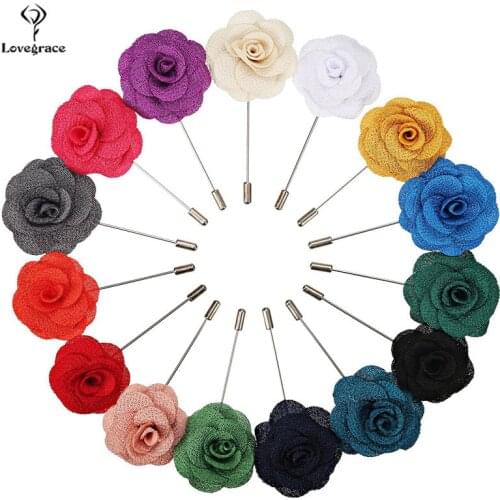 18 Colors Wedding Silk Boutonniere Groom Brooch Buttonholes Groomsman Best Man Pin Corsage Flowers Prom Dress Decor Accessories