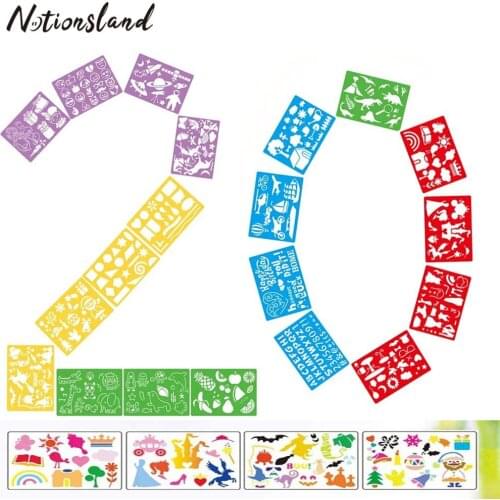 20 Pcs DIY Drawing Stencil Hollow Board Set Handmade Halloween Art Tool Plastic Painting Assist Plastic Painting Template Pad