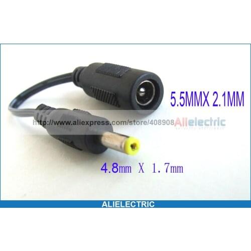 50 Pcs DC Power Jack Converter Cable 5.5 x 2.1mm Female to 4.8 x 1.7mm Male Plug